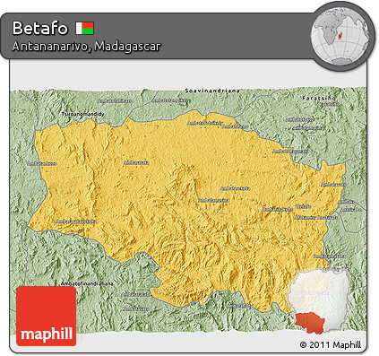 Savanna Style 3D Map of Betafo
