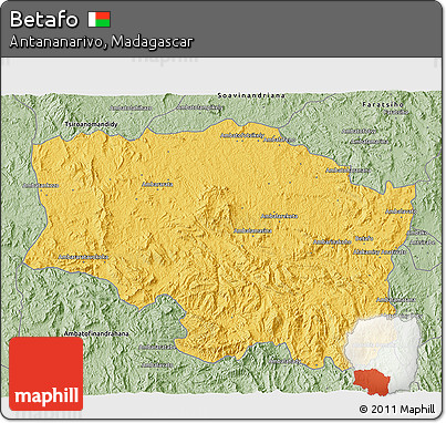 Savanna Style 3D Map of Betafo