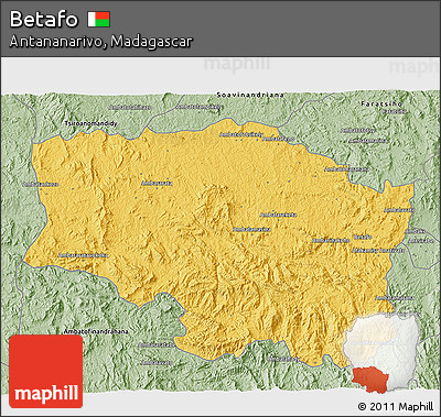 Savanna Style 3D Map of Betafo