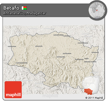 Shaded Relief 3D Map of Betafo, lighten
