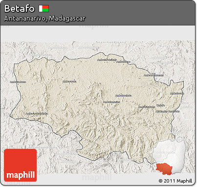 Shaded Relief 3D Map of Betafo, lighten
