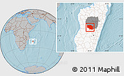 Gray Location Map of Betafo, highlighted country, highlighted parent region, hill shading