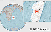 Gray Location Map of Betafo, highlighted country, hill shading