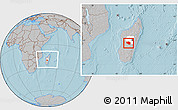 Gray Location Map of Betafo, highlighted parent region, within the entire country, hill shading
