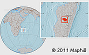 Gray Location Map of Betafo, hill shading