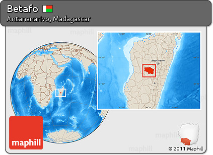 Shaded Relief Location Map of Betafo