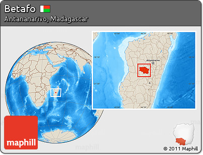 Shaded Relief Location Map of Betafo