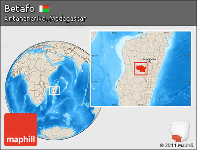 Shaded Relief Location Map of Betafo