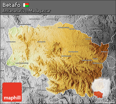 Physical Map of Betafo, desaturated