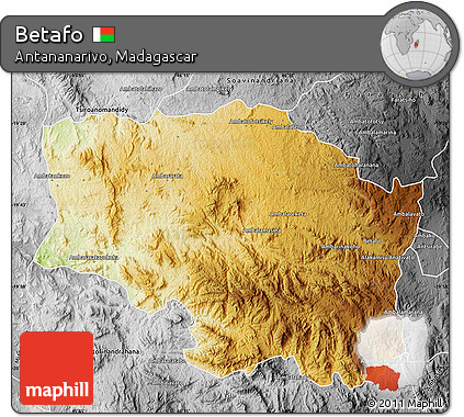 Physical Map of Betafo, desaturated