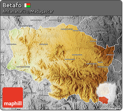 Physical Map of Betafo, desaturated
