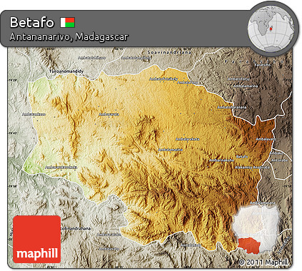 Physical Map of Betafo, semi-desaturated