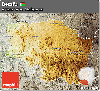 Physical Map of Betafo, semi-desaturated
