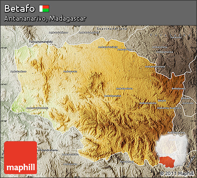 Physical Map of Betafo, semi-desaturated