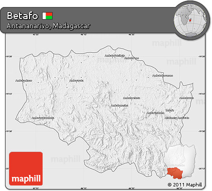 Silver Style Map of Betafo, single color outside