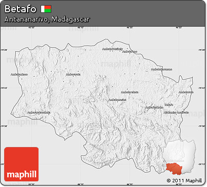 Silver Style Map of Betafo, single color outside