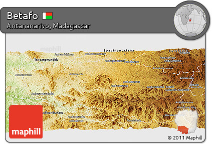 Physical Panoramic Map of Betafo