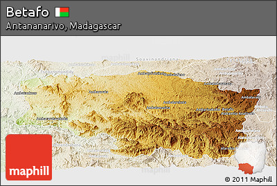 Physical Panoramic Map of Betafo, lighten