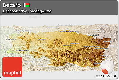 Physical Panoramic Map of Betafo, lighten
