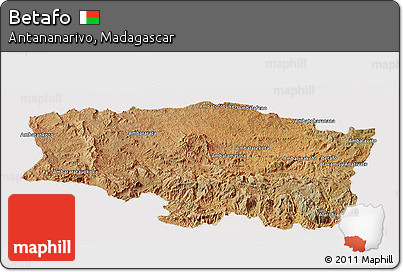 Satellite Panoramic Map of Betafo, cropped outside