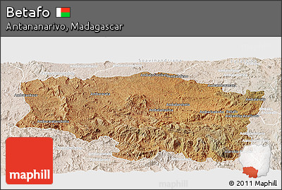Satellite Panoramic Map of Betafo, lighten