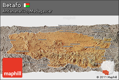 Satellite Panoramic Map of Betafo, semi-desaturated