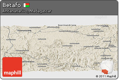 Shaded Relief Panoramic Map of Betafo