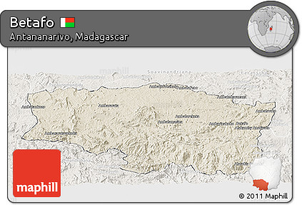 Shaded Relief Panoramic Map of Betafo, lighten