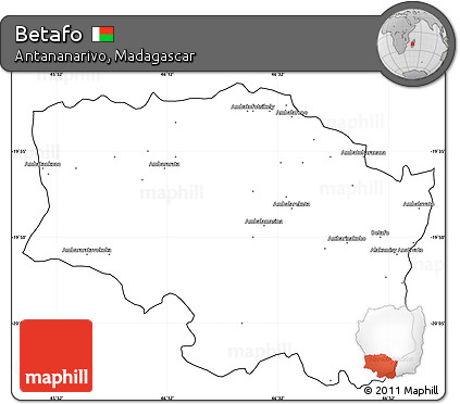Blank Simple Map of Betafo, cropped outside