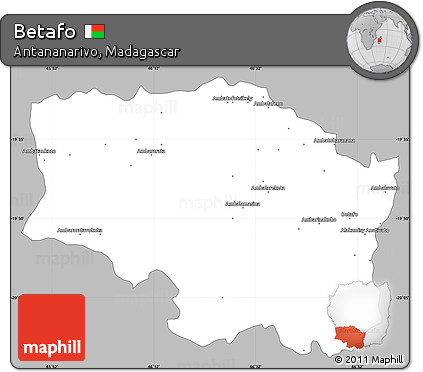 Gray Simple Map of Betafo, single color outside