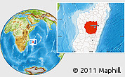 Physical Location Map of Antananarivo, highlighted country