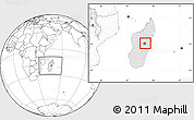 Blank Location Map of Manjakandriana, highlighted country, within the entire country