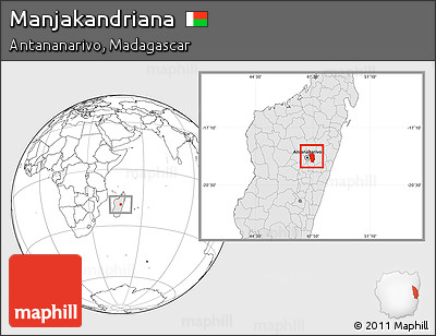 Blank Location Map of Manjakandriana, highlighted country