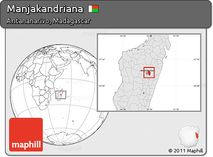 Blank Location Map of Manjakandriana, highlighted country