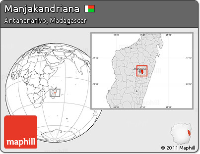 Blank Location Map of Manjakandriana, highlighted country