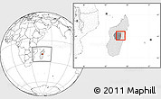 Blank Location Map of Manjakandriana, highlighted country, highlighted parent region, within the entire country