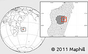 Blank Location Map of Manjakandriana, highlighted country, highlighted parent region