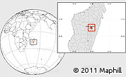 Blank Location Map of Manjakandriana, highlighted country