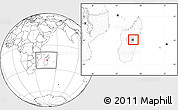 Blank Location Map of Manjakandriana, highlighted parent region, within the entire country