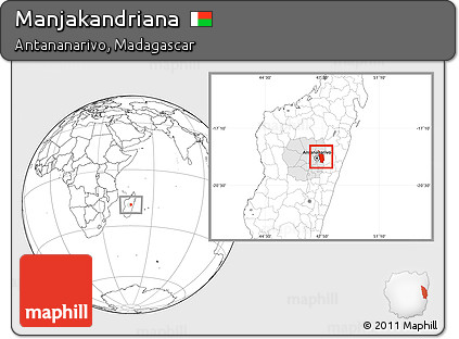 Blank Location Map of Manjakandriana, highlighted parent region
