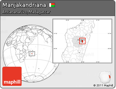 Blank Location Map of Manjakandriana, highlighted parent region