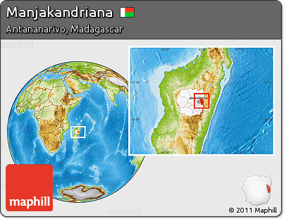Physical Location Map of Manjakandriana, highlighted parent region