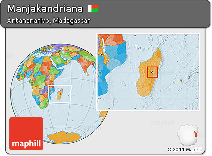 Political Location Map of Manjakandriana, within the entire country