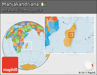Political Location Map of Manjakandriana, within the entire country