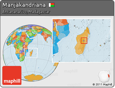 Political Location Map of Manjakandriana, within the entire country