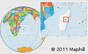 Political Location Map of Manjakandriana, highlighted country, within the entire country