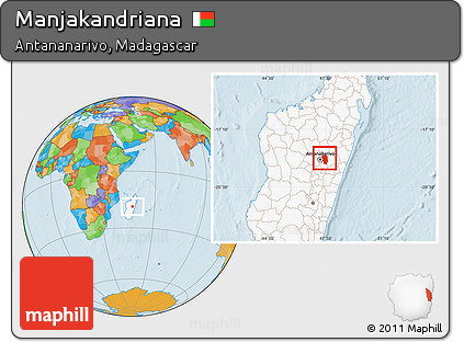 Political Location Map of Manjakandriana, highlighted country