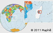 Political Location Map of Manjakandriana, highlighted country, highlighted parent region, within the entire country