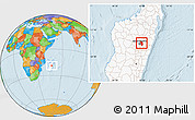 Political Location Map of Manjakandriana, highlighted country