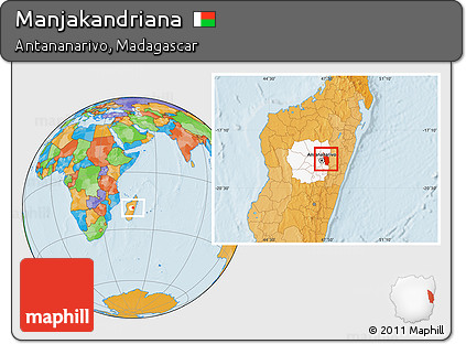 Political Location Map of Manjakandriana, highlighted parent region